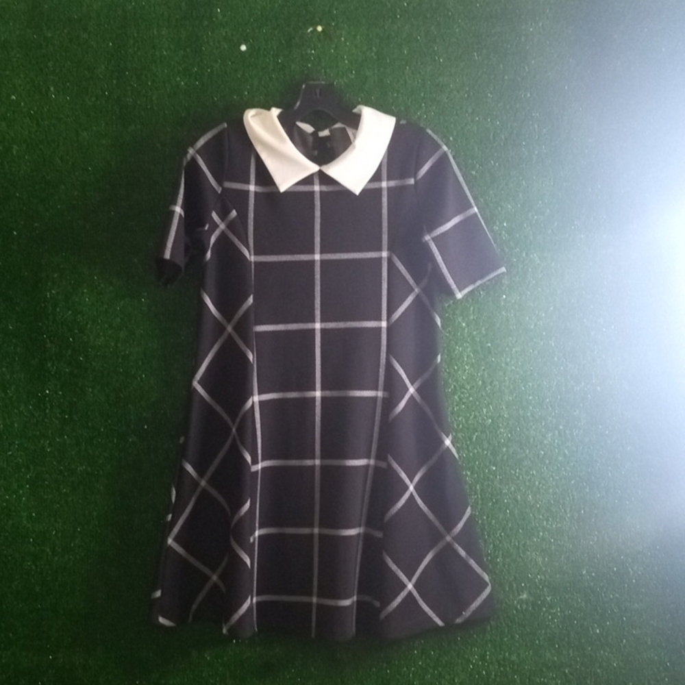 Lovely day checkered black and white dress